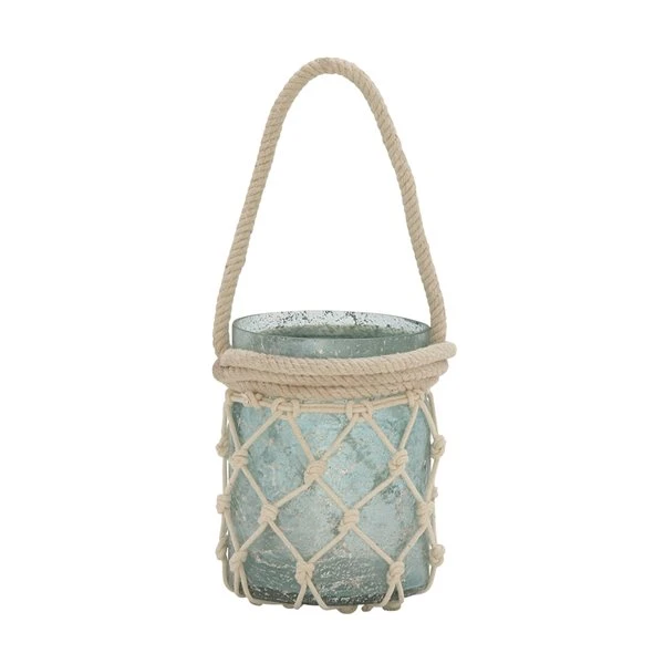 Grayson Lane 1 Candle Glass Lantern Coastal Candle Holder - Aquamarine 1 Grayson Lane 1 Candle Glass Lantern Coastal Candle Holder - Aquamarine