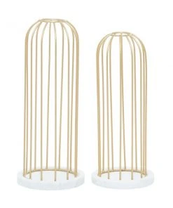Grayson Lane 2 Candle Gold Stone Pillar Contemporary Candle Holder - Set of 2 -GRAYSON LANE shop 330858691 AlternateImage5 l