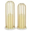 Grayson Lane 2 Candle Gold Stone Pillar Contemporary Candle Holder - Set of 2