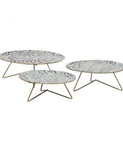 Grayson Lane 11-in x 12-in White Metal Farmhouse Cake Stand - Set of 3