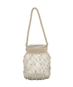 Grayson Lane 1 Candle Clear Glass Lantern Coastal Candle Holder