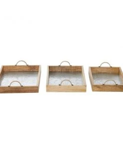 Grayson Lane Contemporary Tray Brown Mango Wood - Set of 3 -GRAYSON LANE shop 330858708 AlternateImage4 l