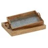 Grayson Lane Contemporary Tray Brown Mango Wood - Set of 3