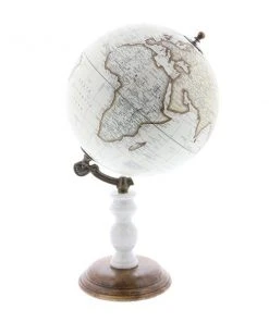 Grayson Lane 14-in x 8-in Modern Globe White Marble and Metal