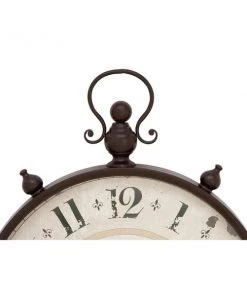 Grayson Lane White and Brown Analogue Round Wall Standard Clock -GRAYSON LANE shop 330858710 AlternateImage3 l
