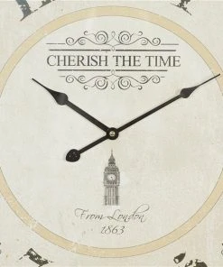 Grayson Lane White and Brown Analogue Round Wall Standard Clock -GRAYSON LANE shop 330858710 AlternateImage4 l