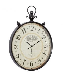 Grayson Lane White and Brown Analogue Round Wall Standard Clock -GRAYSON LANE shop 330858710 AlternateImage5 l