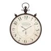 Grayson Lane White and Brown Analogue Round Wall Standard Clock
