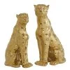 Grayson Lane Gold Glam Leopard Sculpture Porcelain - Set of 2