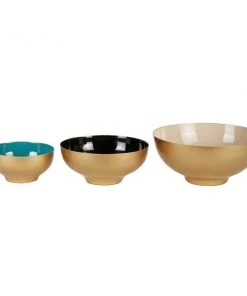 Grayson Lane Contemporary Decorative Bowl Multicoloured Metal - Set of 3