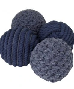 Grayson Lane 4-in x 4-in Coastal Decorative Orbs Blue Cotton - Set of 4 -GRAYSON LANE shop 330858713 AlternateImage4 l