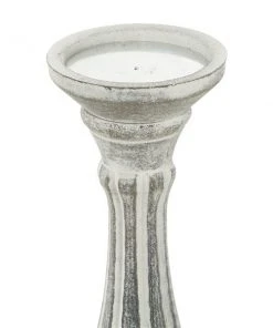 Grayson Lane 1 Candle White Wood Pillar Traditional Candle Holder - Set of 3 -GRAYSON LANE shop 330858714 AlternateImage3 l