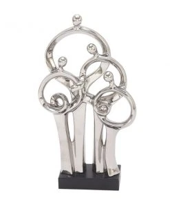 Grayson Lane 21-in x 11-in Traditional Sculpture Silver Porcelain Family