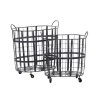 Grayson Lane Industrial Storage Basket Black Metal - Set of 2