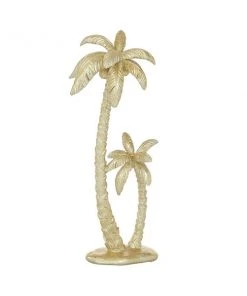 Grayson Lane 16-in x 7-in Coastal Palm Tree Sculpture Gold Polyresin