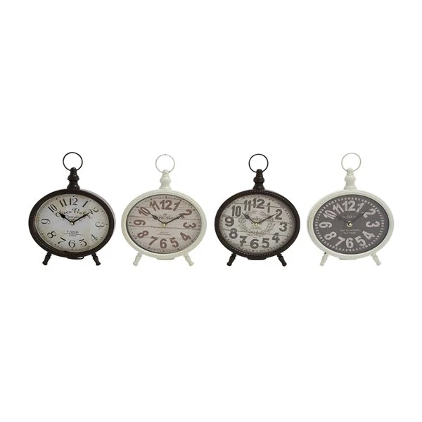 330858744_MainImage_001_l.jpg Grayson Lane Set of 4 Black Analogue Round Tabletop Clock -GRAYSON LANE shop 330858744 MainImage 001 l