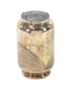 Grayson Lane 1 Candle Glass Copper Lantern Rustic Candle Holder