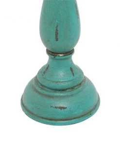 Grayson Lane 3 Candle Teal Wood Pillar Traditional Candle Holder - Set of 3 -GRAYSON LANE shop 330858758 AlternateImage4 l