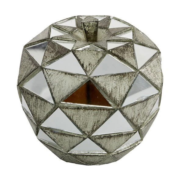 Grayson Lane Contemporary Fruit Sculpture Silver Polystone - Set of 3 4 Grayson Lane Contemporary Fruit Sculpture Silver Polystone - Set of 3 - Image 4