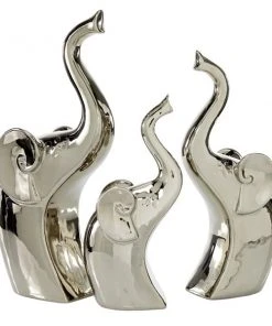 Grayson Lane Silver Contemporary Elephant Sculpture Porcelain - Set of 3 -GRAYSON LANE shop 330858766 AlternateImage3 l