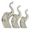 Grayson Lane Silver Contemporary Elephant Sculpture Porcelain - Set of 3