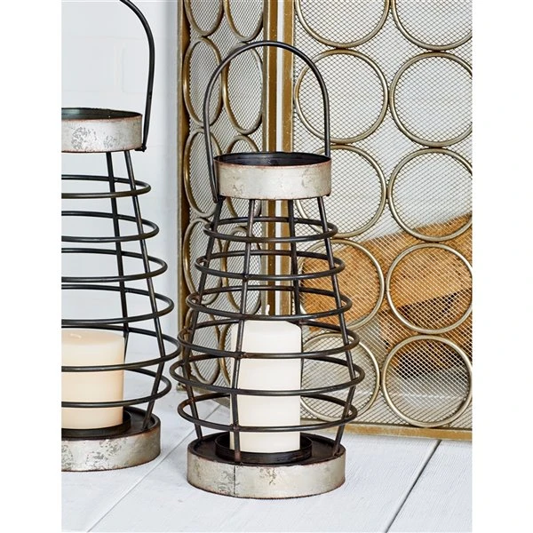 Grayson Lane 1 Candle Silver Metal Lantern Farmhouse Candle Holder 2 Grayson Lane 1 Candle Silver Metal Lantern Farmhouse Candle Holder - Image 2