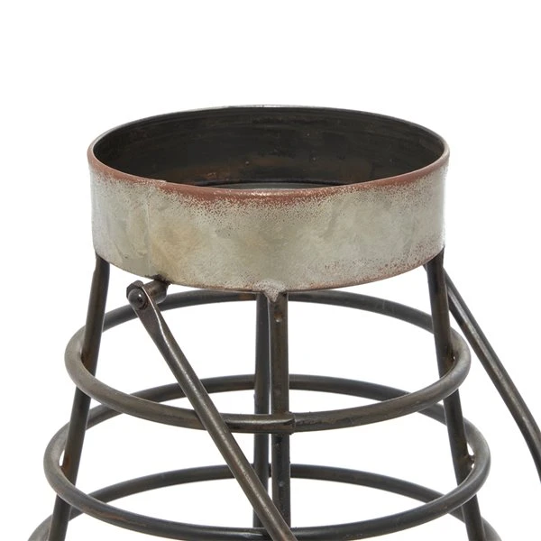 Grayson Lane 1 Candle Silver Metal Lantern Farmhouse Candle Holder 4 Grayson Lane 1 Candle Silver Metal Lantern Farmhouse Candle Holder - Image 4