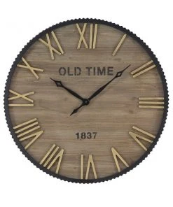 Grayson Lane Brown and Black Analogue Round Wall Standard Clock