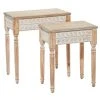 Grayson Lane 2-Piece Light Brown Fir Wood Accent Table Set