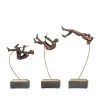 Grayson Lane 17-in x 7-in Contemporary Sculptures Bronze Polystone - Set of 3