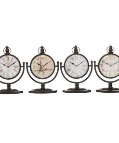 Grayson Lane Black and White Analogue Round Tabletop Standard Clock - Set of 4