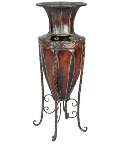 Grayson Lane 27-in x 9-in Rustic Vase Brown Metal