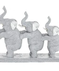 Grayson Lane 9-in x 11-in Glam Sculpture Silver Polystone Elephant