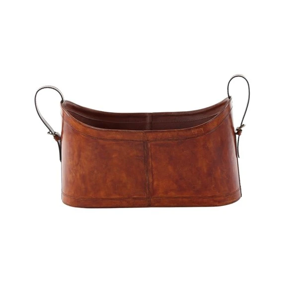 Grayson Lane 12-in x 21-in x 9-in Rustic Magazine Rack Holder - Brown Leather 1 Grayson Lane 12-in x 21-in x 9-in Rustic Magazine Rack Holder - Brown Leather