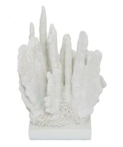 Grayson Lane 10-in x 7-in Coastal Sculpture White Polystone Coral