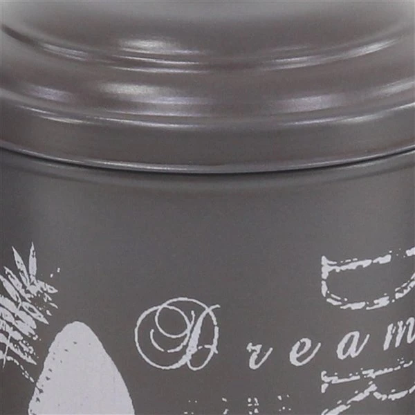 Grayson Lane Vintage Decorative Jar Grey Tin - Set of 3 3 Grayson Lane Vintage Decorative Jar Grey Tin - Set of 3 - Image 3