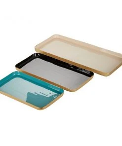 Grayson Lane Contemporary Tray Multicoloured Metal - Set of 3