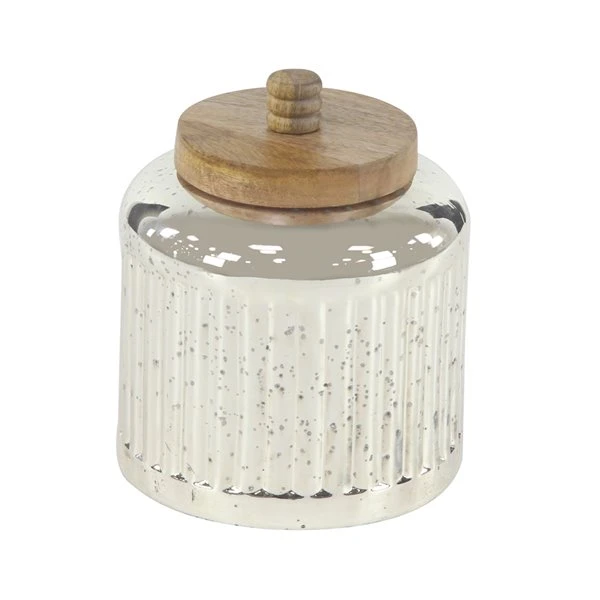 Grayson Lane Farmhouse Decorative Jar in Silver Glass - Set of 3 4 Grayson Lane Farmhouse Decorative Jar in Silver Glass - Set of 3 - Image 4