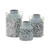 Grayson Lane Farmhouse Vase in Blue Metal - Set of 3