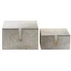 Grayson Lane Grey Leather Natural Box - Set of 2
