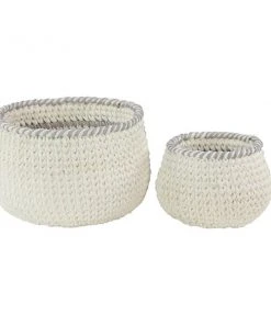 Grayson Lane Bohemian Storage Basket - Grey Polyester - Set of 2 -GRAYSON LANE shop 330858855 AlternateImage6 l