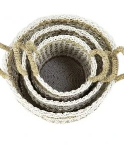 Grayson Lane Vintage Storage Basket Brown Plastic - Set of 3 -GRAYSON LANE shop 330858857 AlternateImage5 l