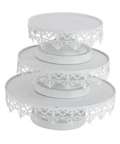 Grayson Lane White Vintage Cake Stand Metal - Set of 3 -GRAYSON LANE shop 330858858 AlternateImage4 l