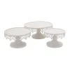 Grayson Lane White Vintage Cake Stand Metal - Set of 3