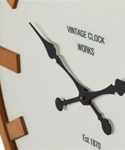 Grayson Lane White/Brown Analogue Round Wall Standard Clock -GRAYSON LANE shop 330858864 AlternateImage3 l