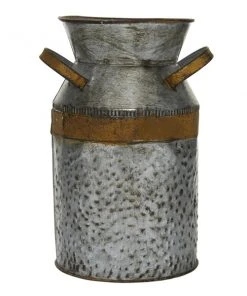 Grayson Lane 9-in x 7-in Farmhouse Decorative Can Grey Iron