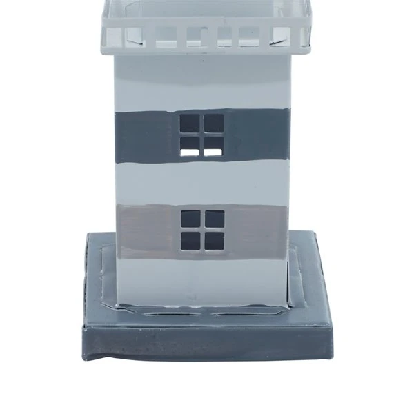 Grayson Lane 1 Candle Metal Lantern Coastal Candle Holder - Grey 3 Grayson Lane 1 Candle Metal Lantern Coastal Candle Holder - Grey - Image 3