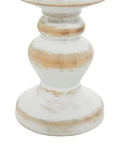 Grayson Lane 1 Candle White Wood Pillar Farmhouse Candle Holder - Set of 3 -GRAYSON LANE shop 330858871 AlternateImage4 l