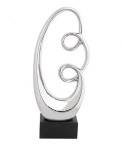 Grayson Lane 24-in x 10-in Modern Sculpture Silver Ceramic Abstract