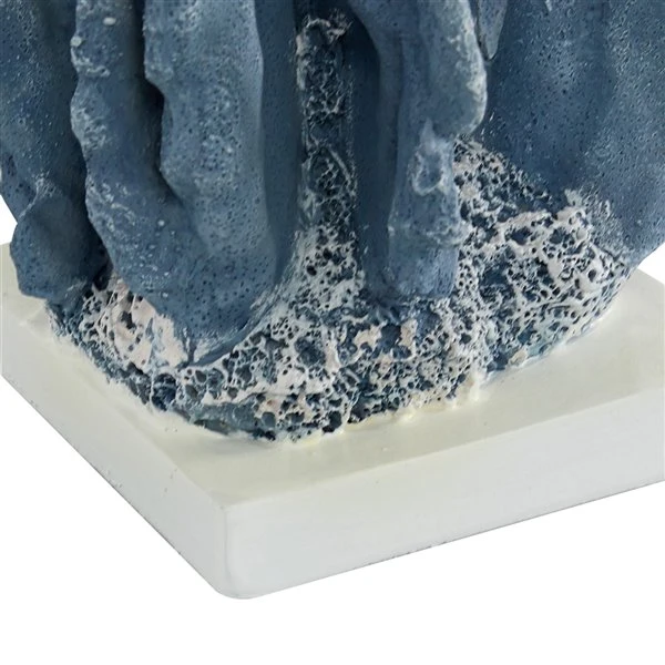 Grayson Lane 10-in x 7-in Coastal Sculpture Blue Polystone Coral 3 Grayson Lane 10-in x 7-in Coastal Sculpture Blue Polystone Coral - Image 3